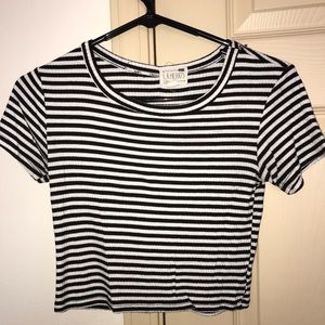 black and white stripped crop top